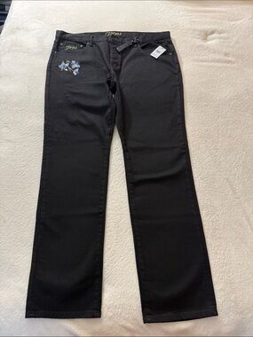 Prps Men’s Black Jeans with Floral Embroidery